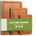 3 Piece Bamboo Cutting Board Set for Kitchen