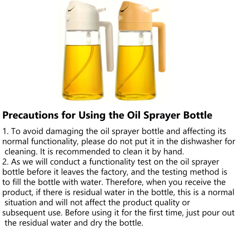 Olive Oil Spray Bottle and Dispenser for Cooking