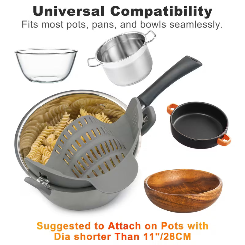 Clip On Strainer Colander for Pots and Pans