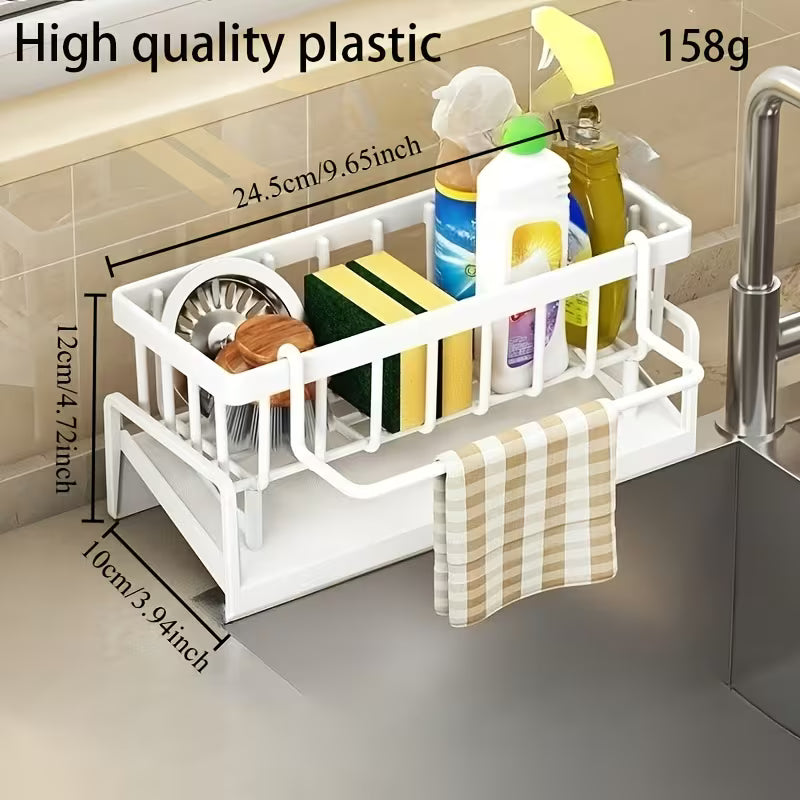 Multifunctional PP Sponge Holder Faucet Mount Space Saving