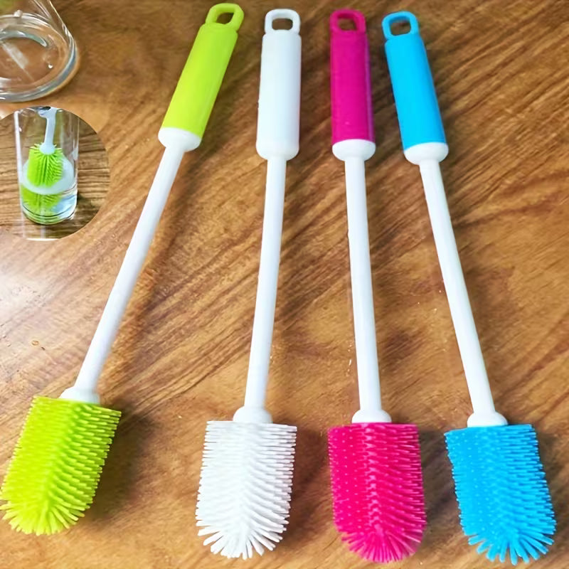 Silicone Cup Brush Long Handle 360 Degree Rotating Cleaner