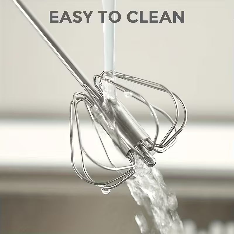 Stainless Steel Hand Push Whisk and Milk Frother