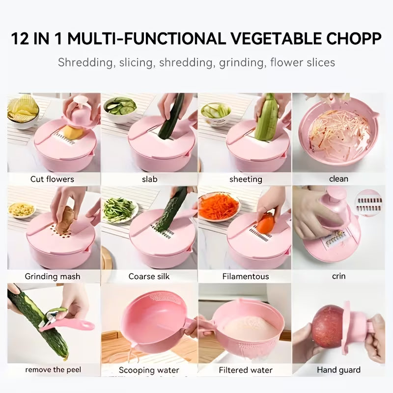 12 in 1 Vegetable Chopper Grater and Julienne Slicer