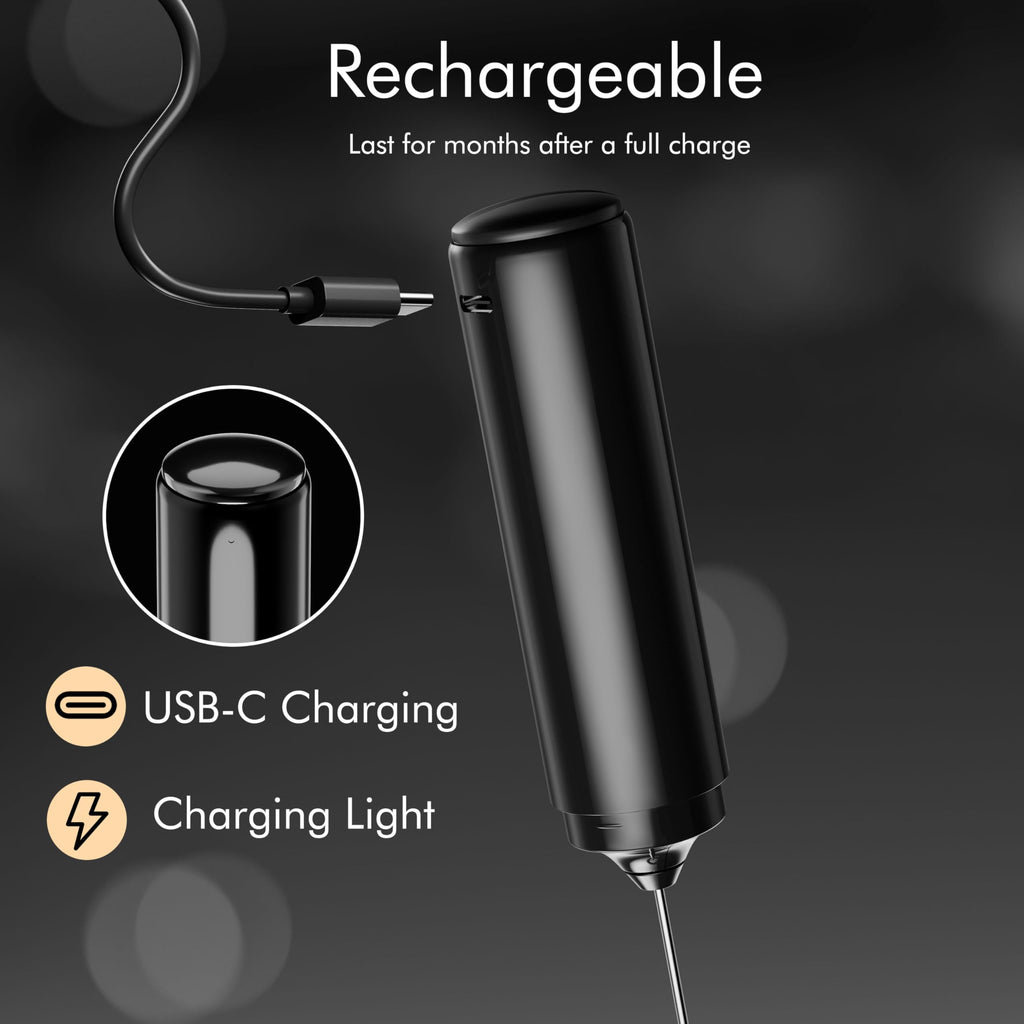 Rechargeable Handheld Milk Frother Electric Whisk Kitchen Tool