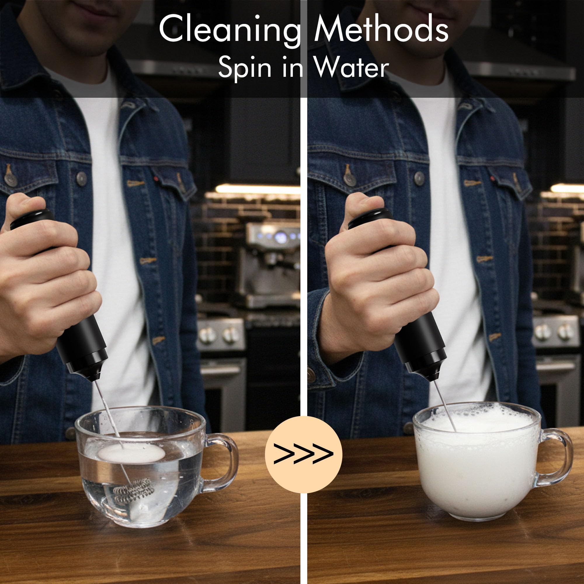 Rechargeable Handheld Milk Frother Electric Whisk Kitchen Tool
